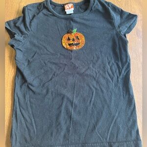 Girls Halloween Jack-O-Lantern Sequins T-Shirt - Size 10/12